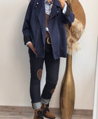 Blouson perfecto suédine marine TU 46/52