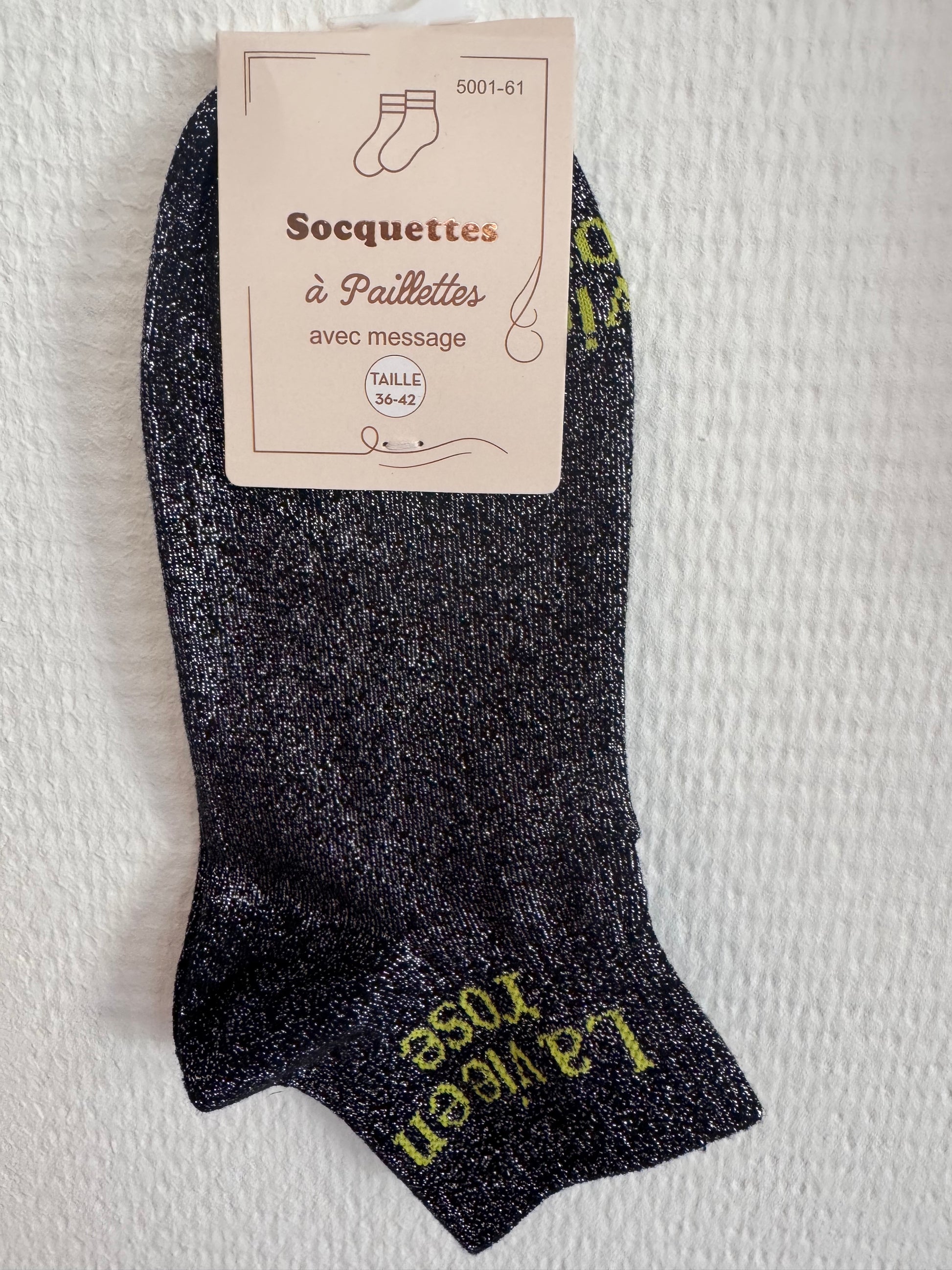 Socquettes paillettes la vie en rose