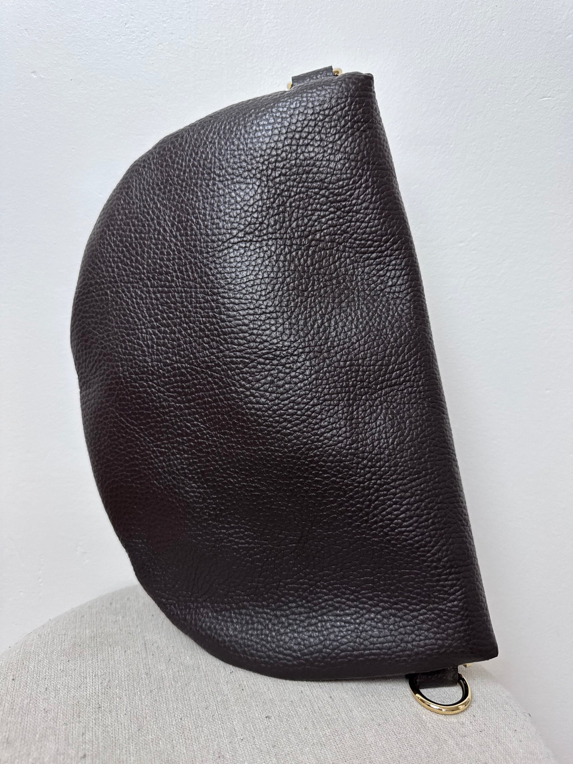 Sac banane cuir marron + 2 sangles