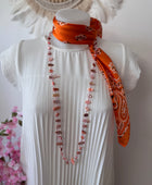 Collier perles roses et pêches