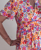 Robe courte fleurs multicolores