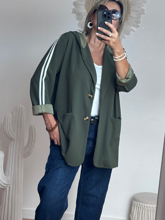 Veste casuel kaki jolie forme