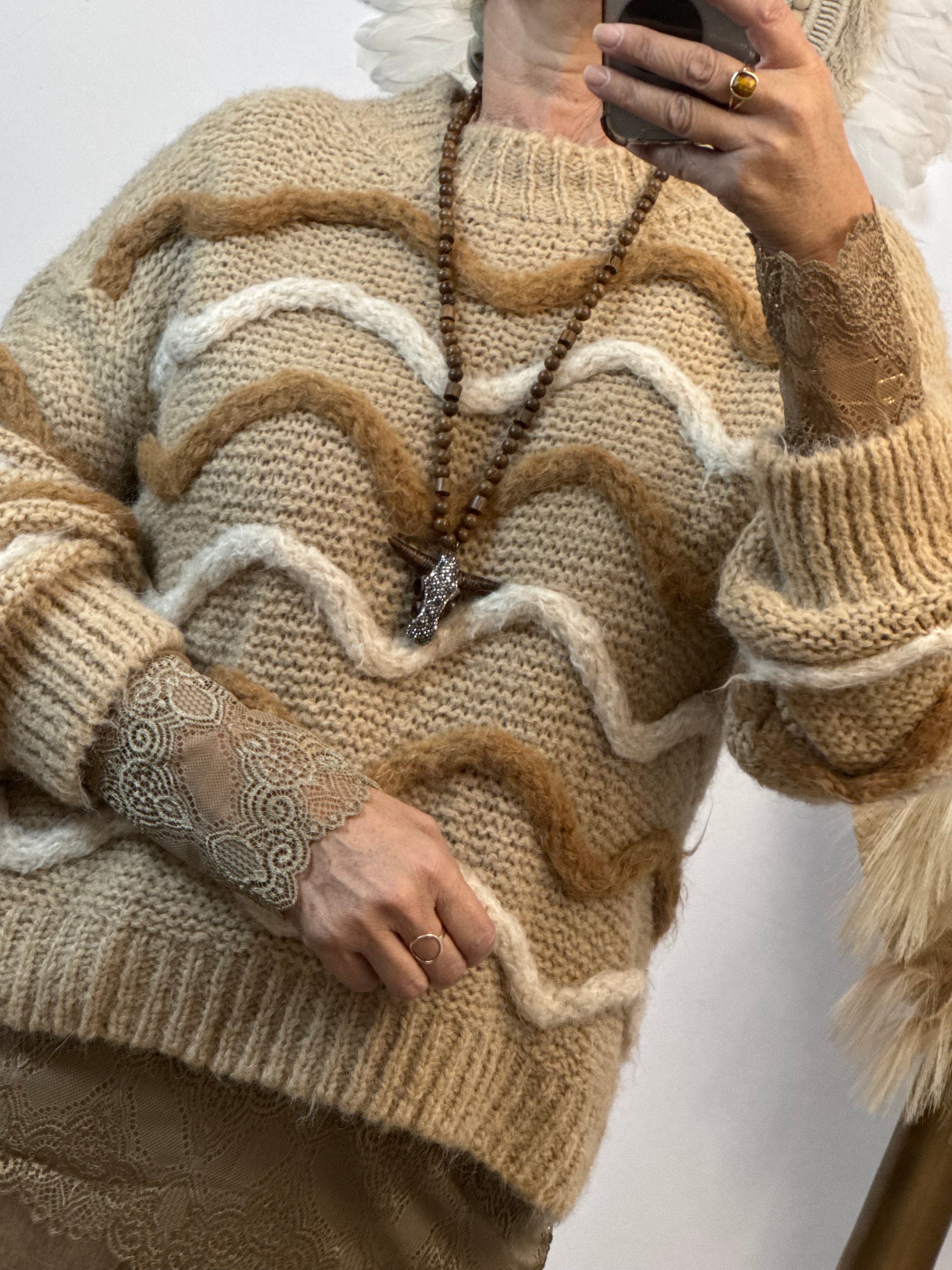 Pull d’hiver beige