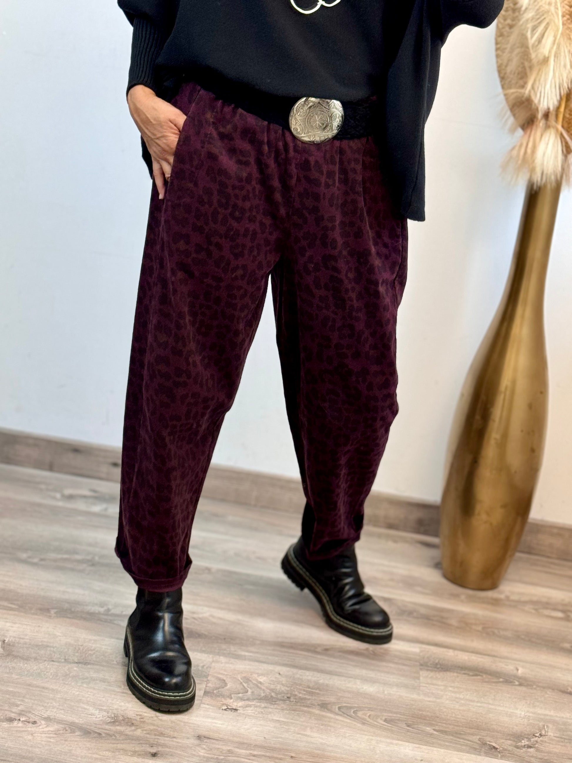 Pantalon Léo lie de vin