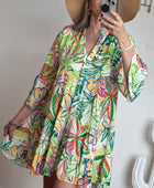 Robe floral vert