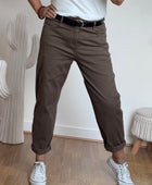 Jeans barrel taupe