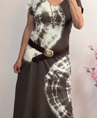 Robe teeshirt tie and dye marron