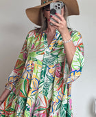 Robe floral vert