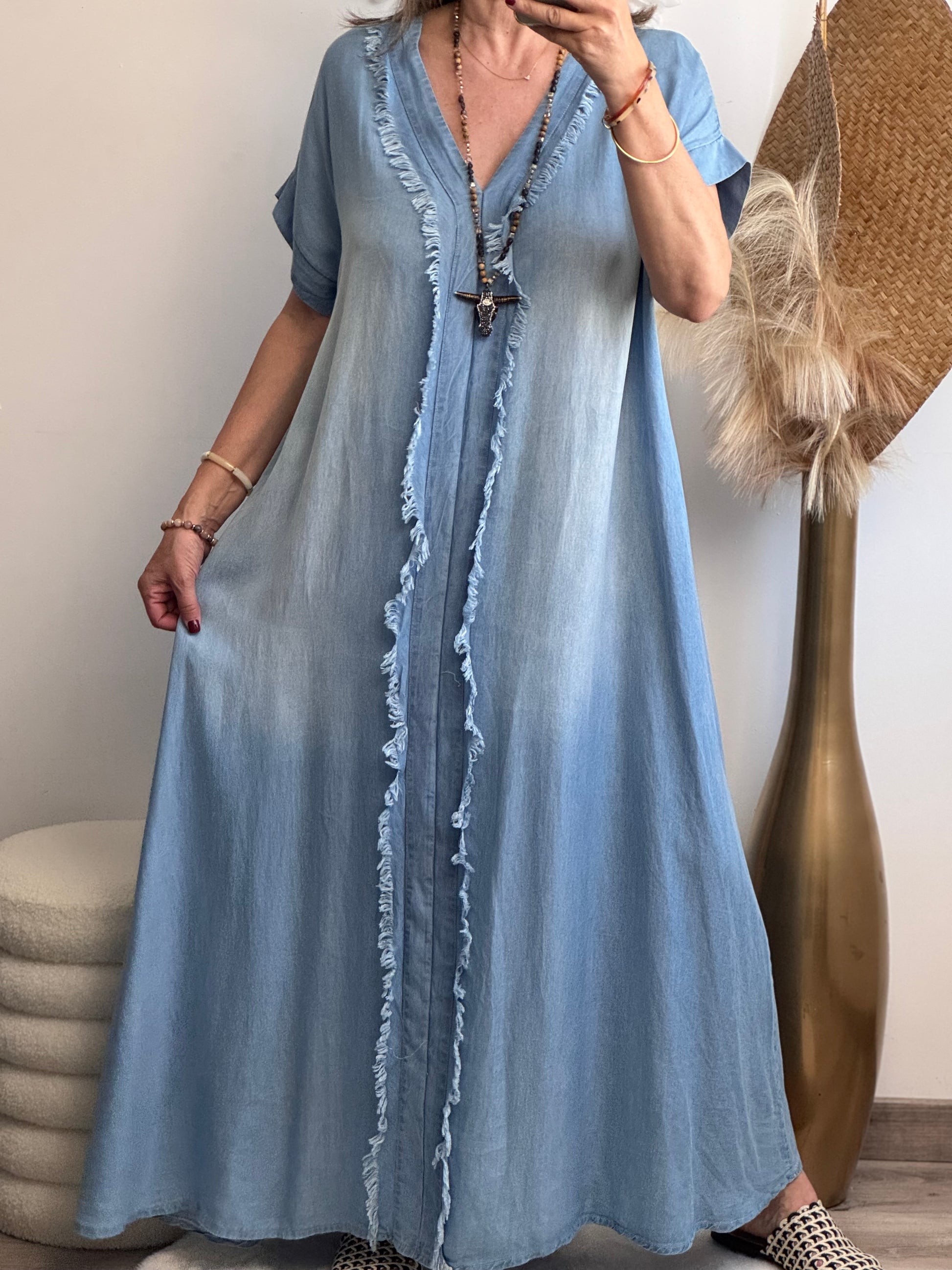 Robe longue bohème bleu TU 38/46
