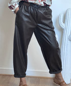 Pantalon SIENNA 🤎 similicuir marron TU 38/46