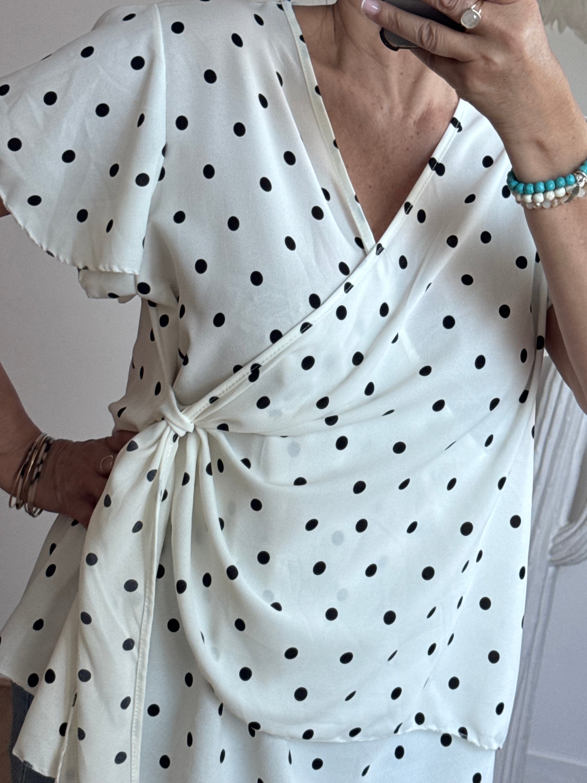 Blouse pois blanche TU 44/50