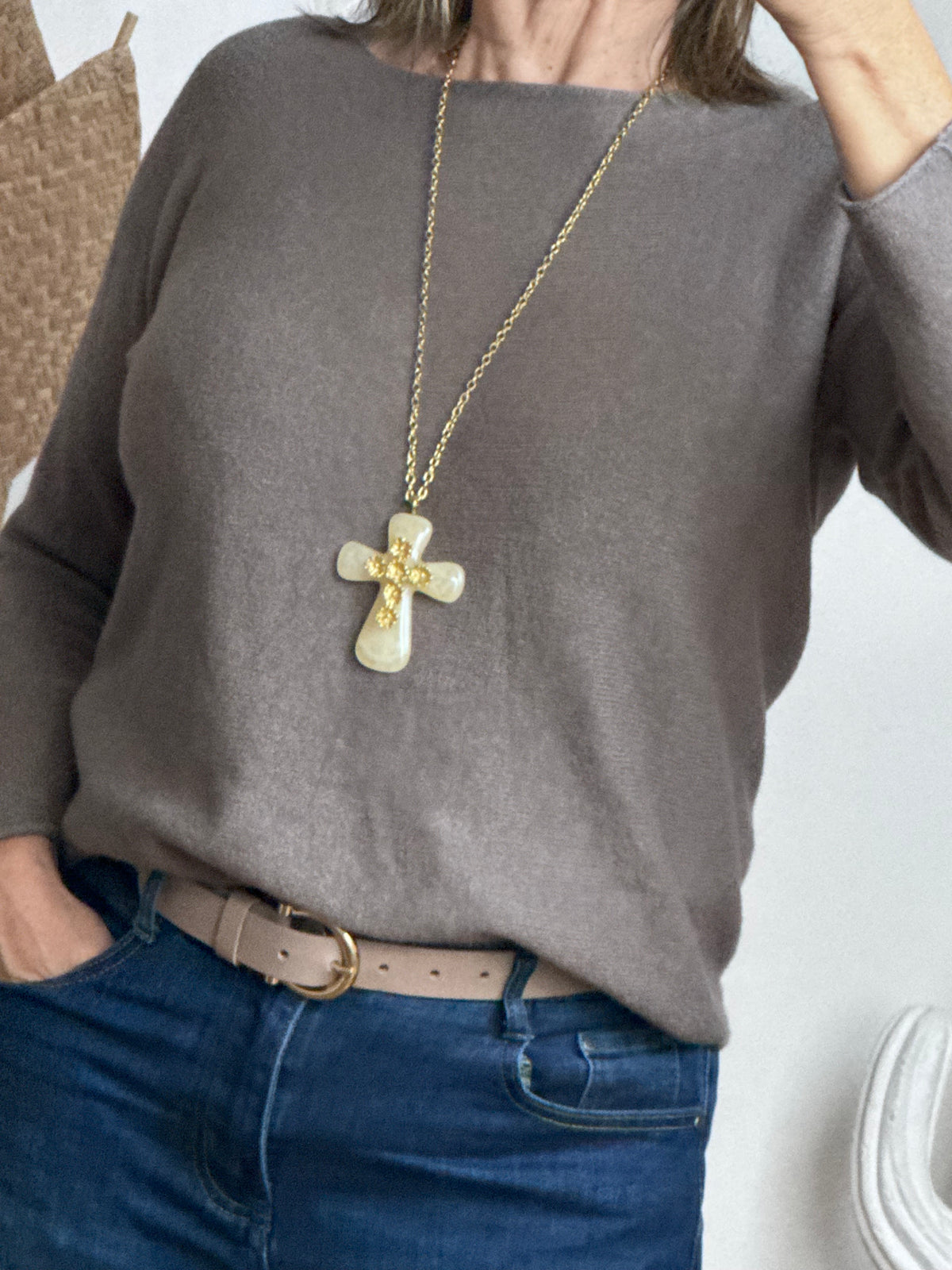 Pull maille col rond