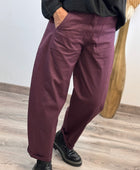 Pantalon barrel lie de vin