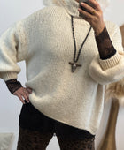 Pull d’hiver maille crème