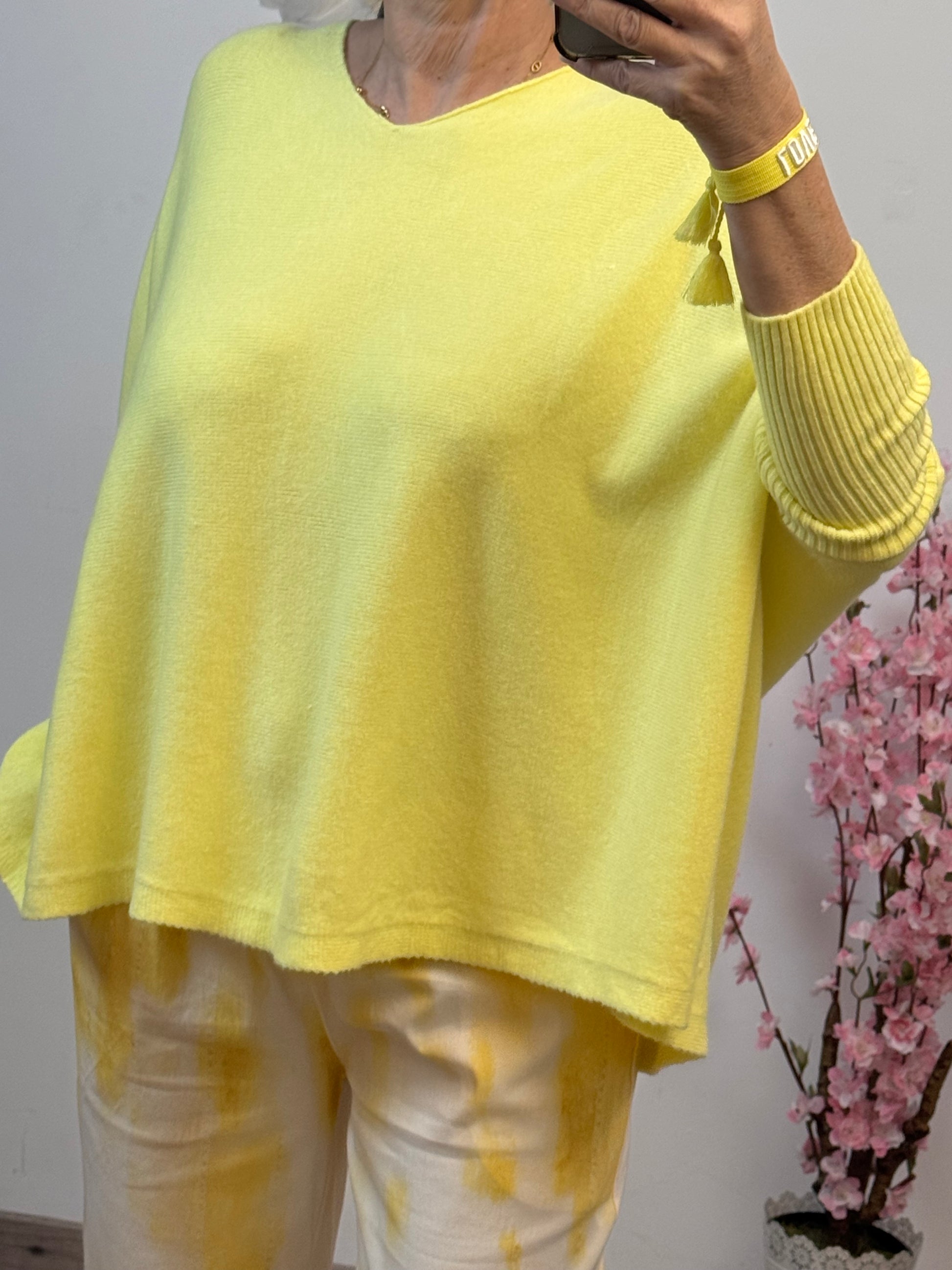 Pull oversize copine jaune TU 40/54