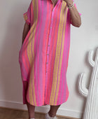 Robe gaze de coton fond Lila