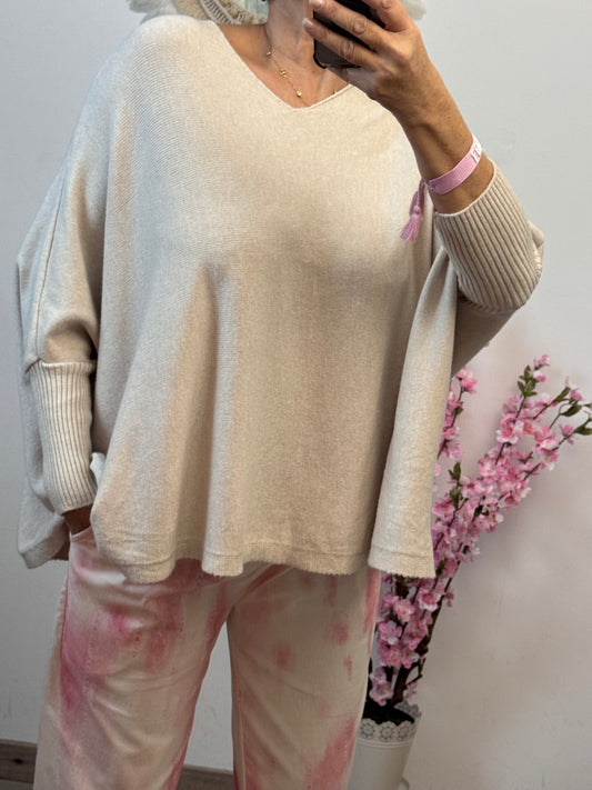 Pull oversize copine beige TU 40/54