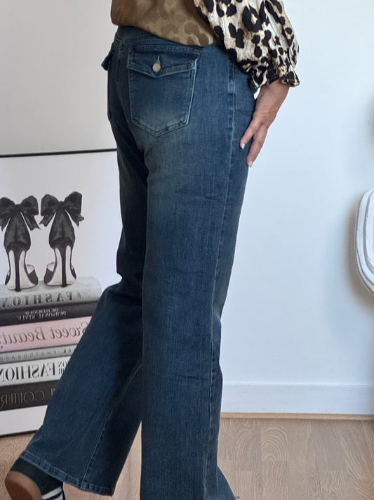 Jean flare denim bleu