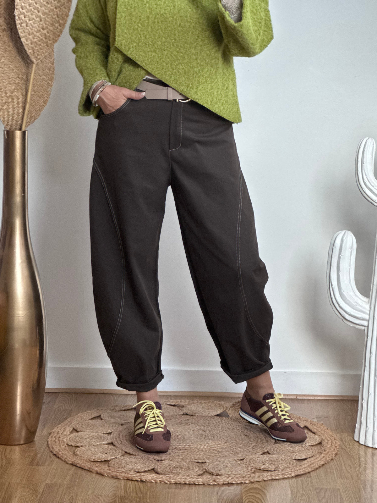 Pantalon balloon marron