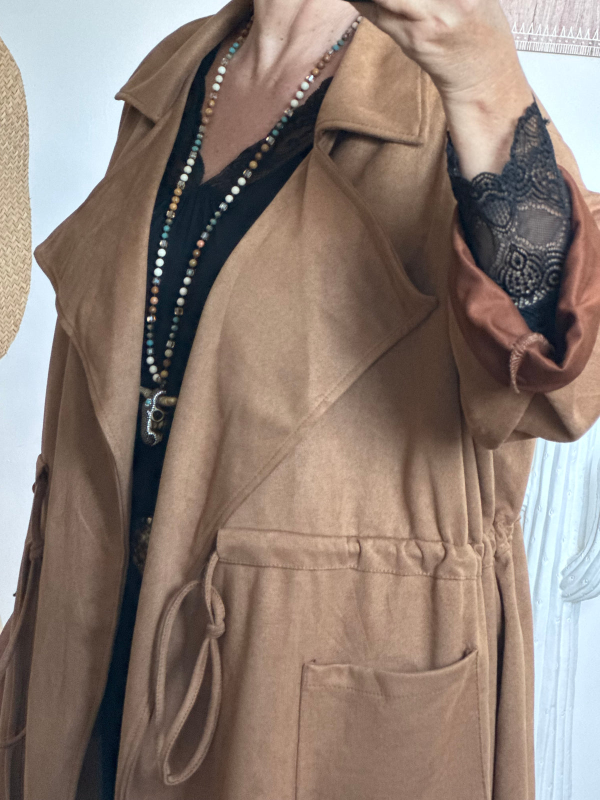 Manteau Arizona suédine camel
