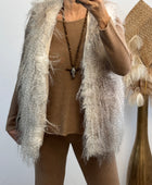 Veste sans manches fausse fourrure