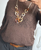 Top dentelle marron TU 40/48