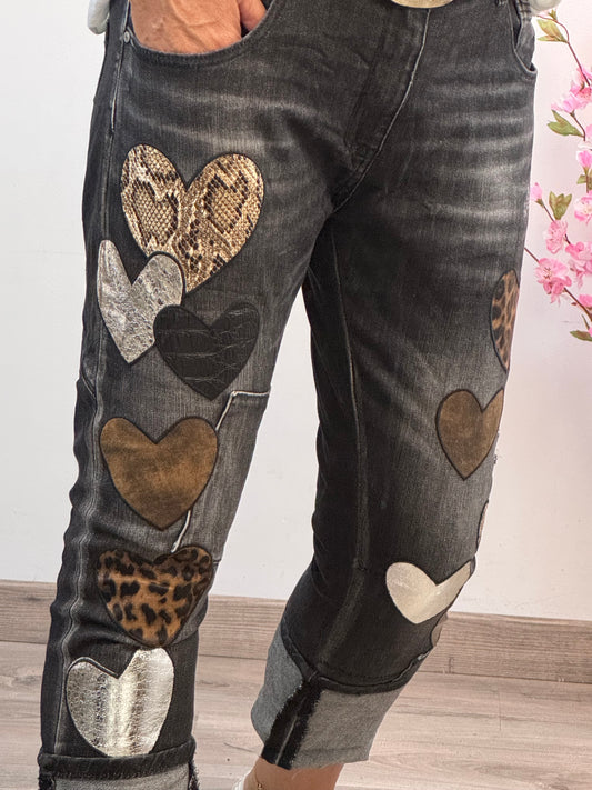 Jeans noir cœur 🤎 taillé