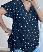 Blouse pois noire