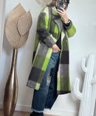 Manteau carreaux pistache