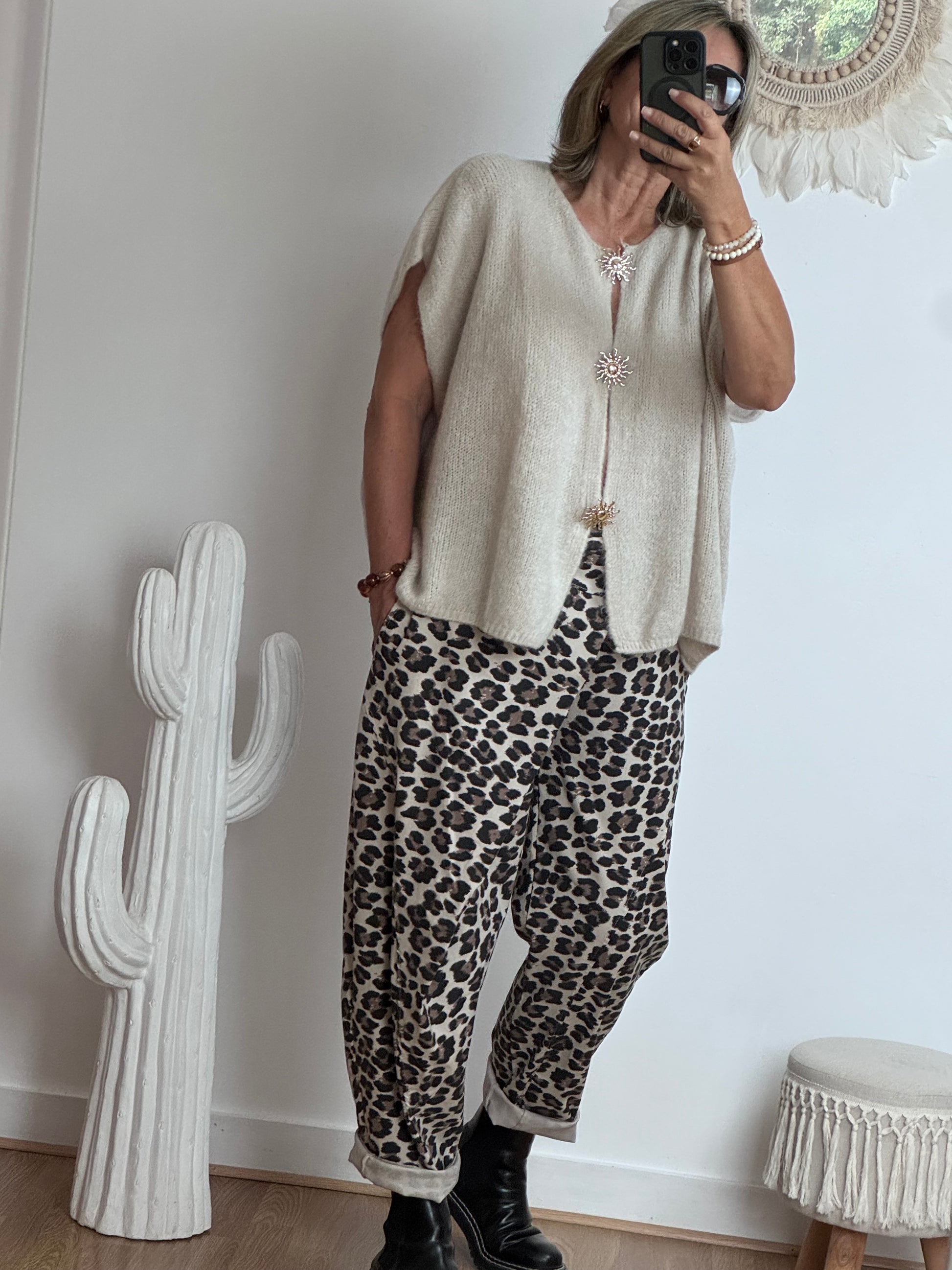Gilet mohair beige