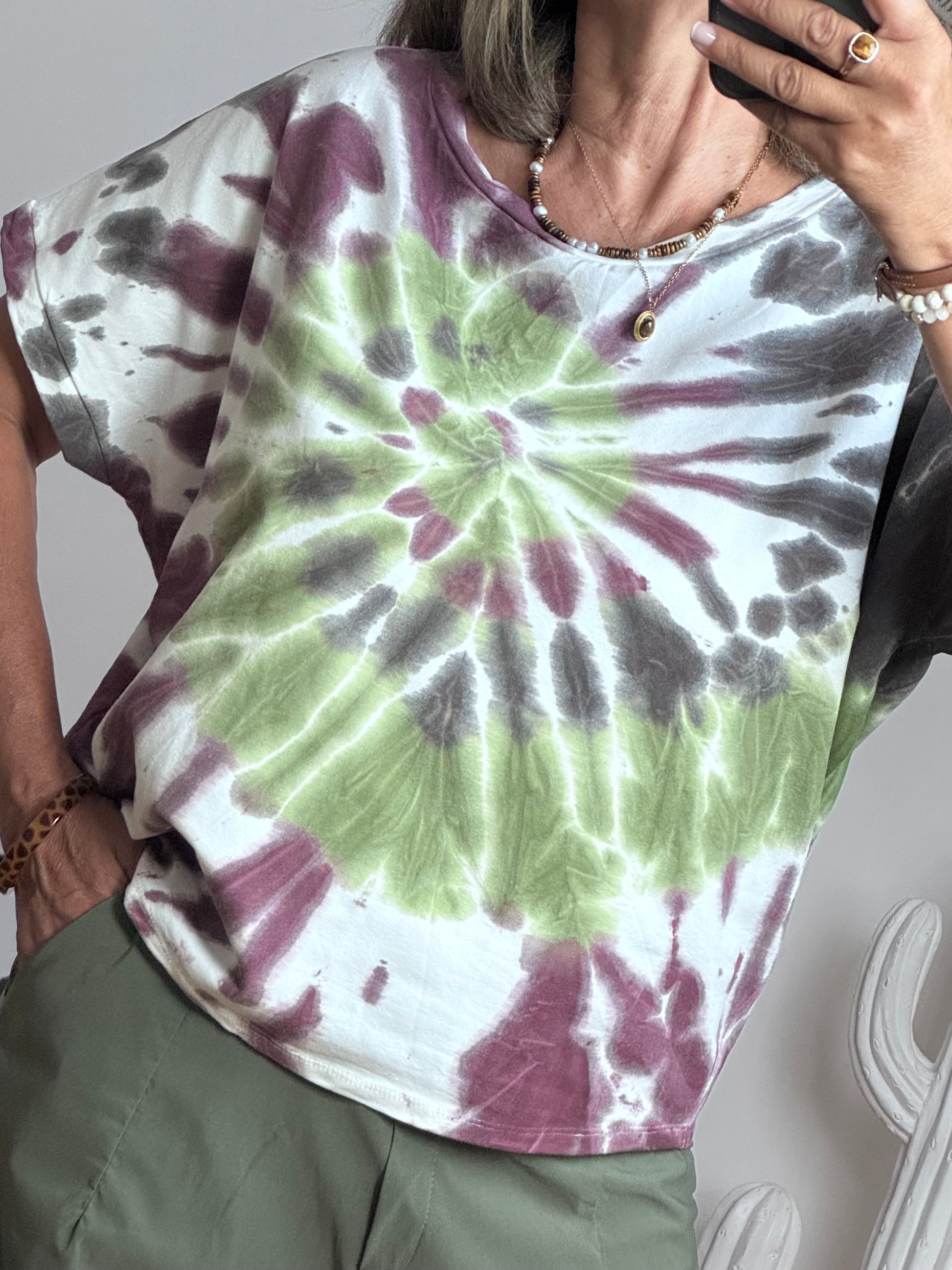 Sweat tie and dye marron/kaki