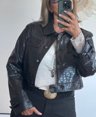 Blouson similicuir croco TU 36/44