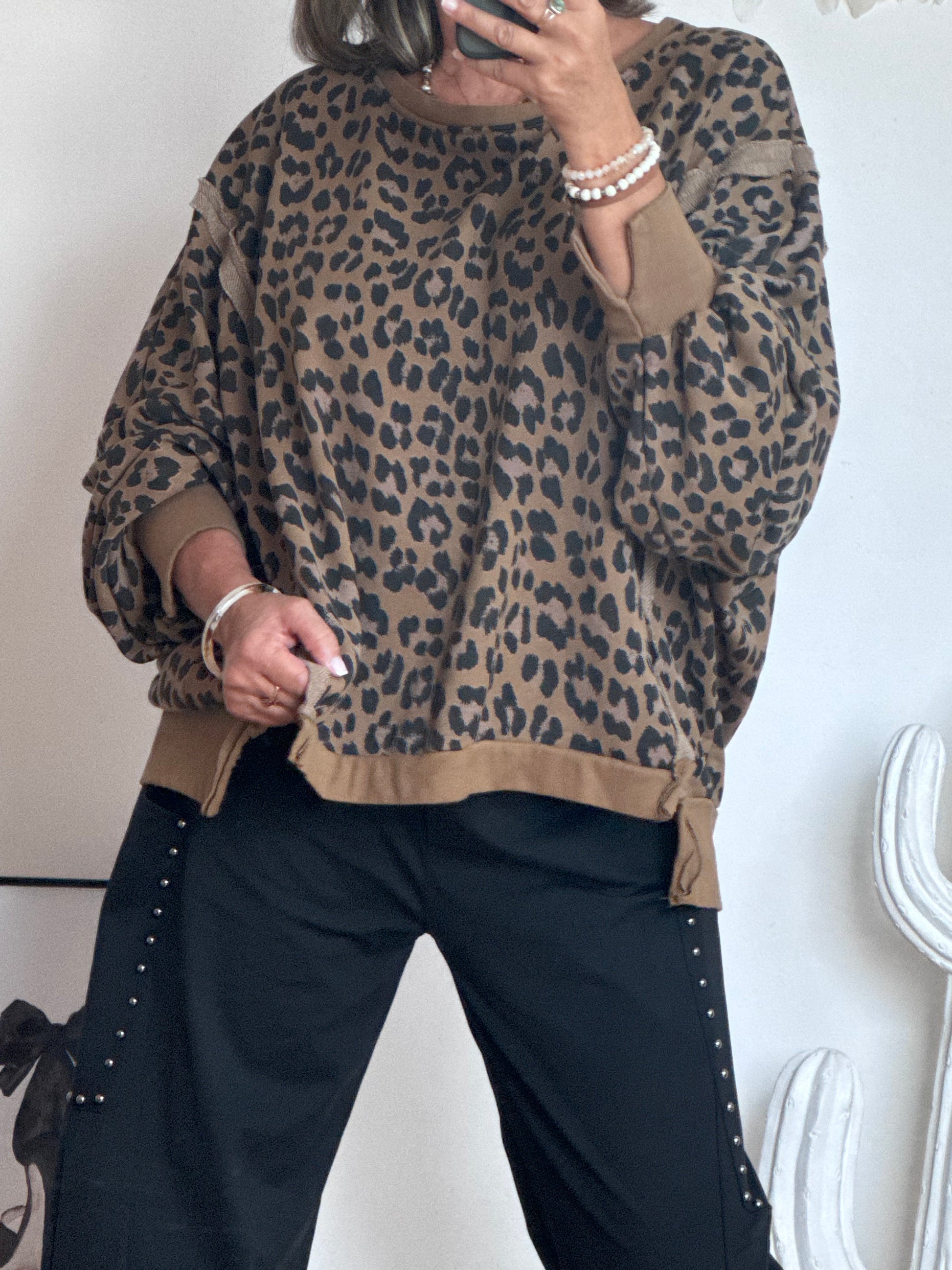 Sweat-shirt oversize Léo camel TU 38/50