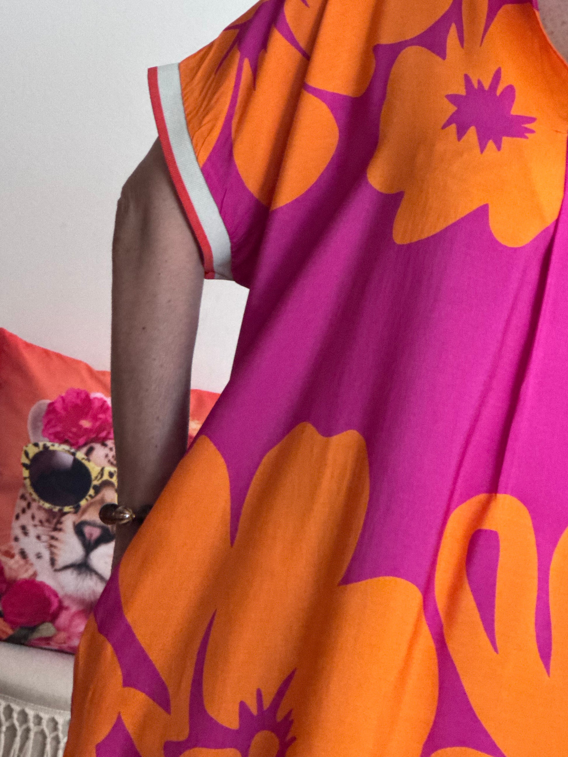 Robe floral fuchsia/orange TU 40/48