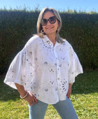 Chemise oversize bandana blanc