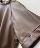 Haut similicuir marron