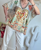 Haut oversize cœurs