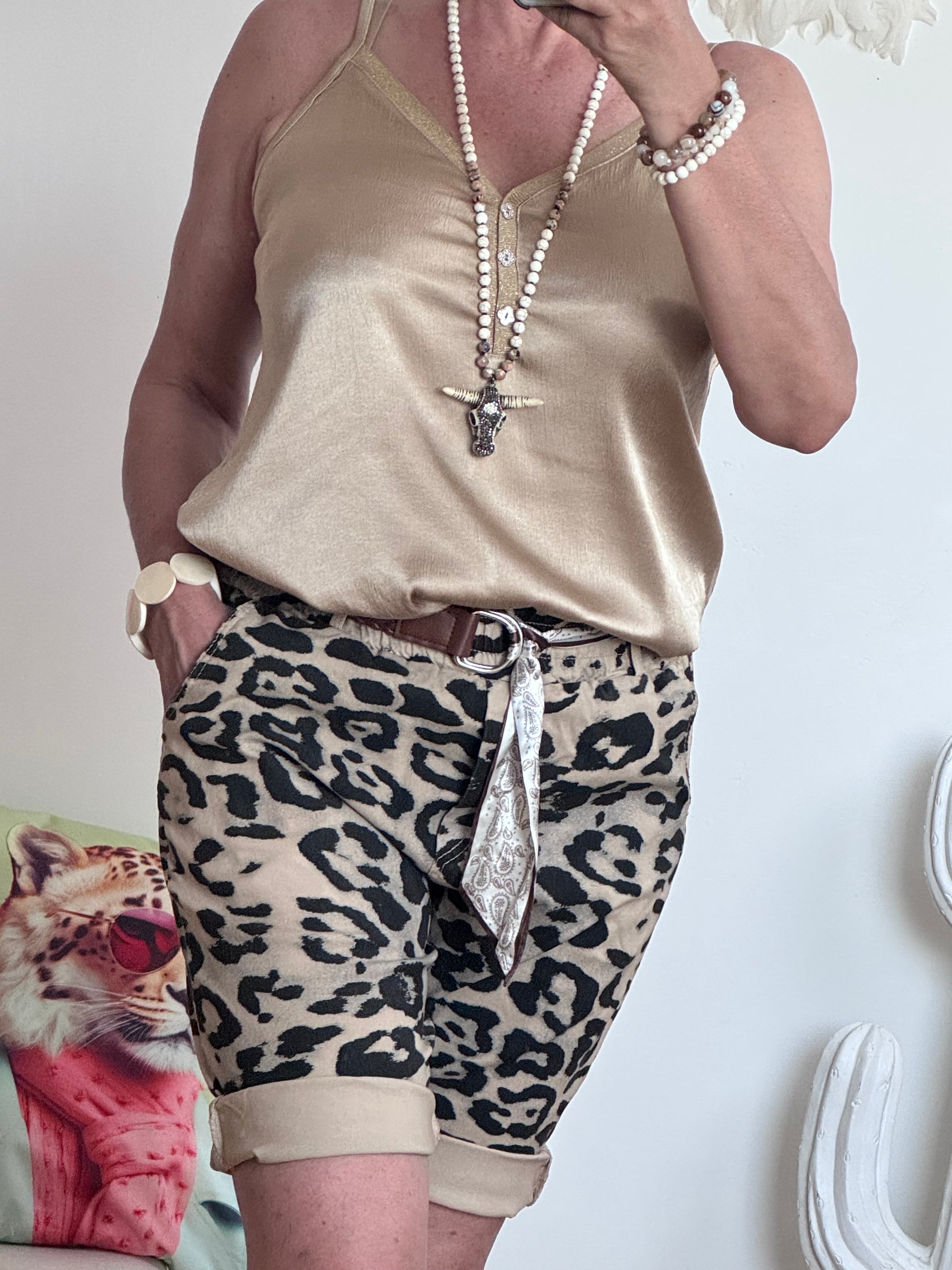 Bermuda ou short Léo camel TU 40/48