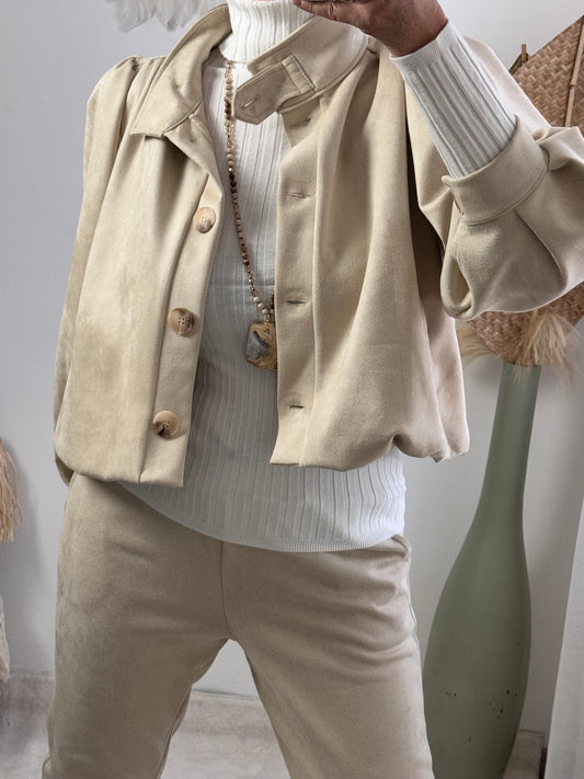 Veste Louise suédine beige