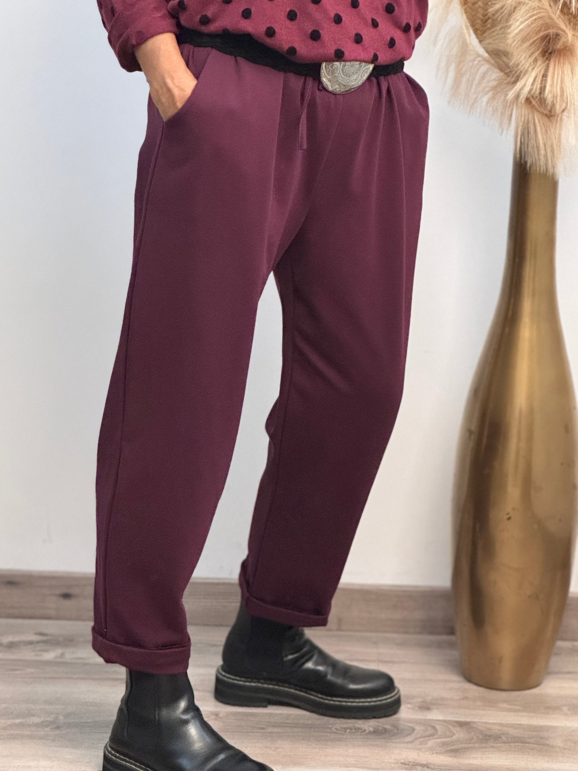 Pantalon Sacha lie de vin 42/50