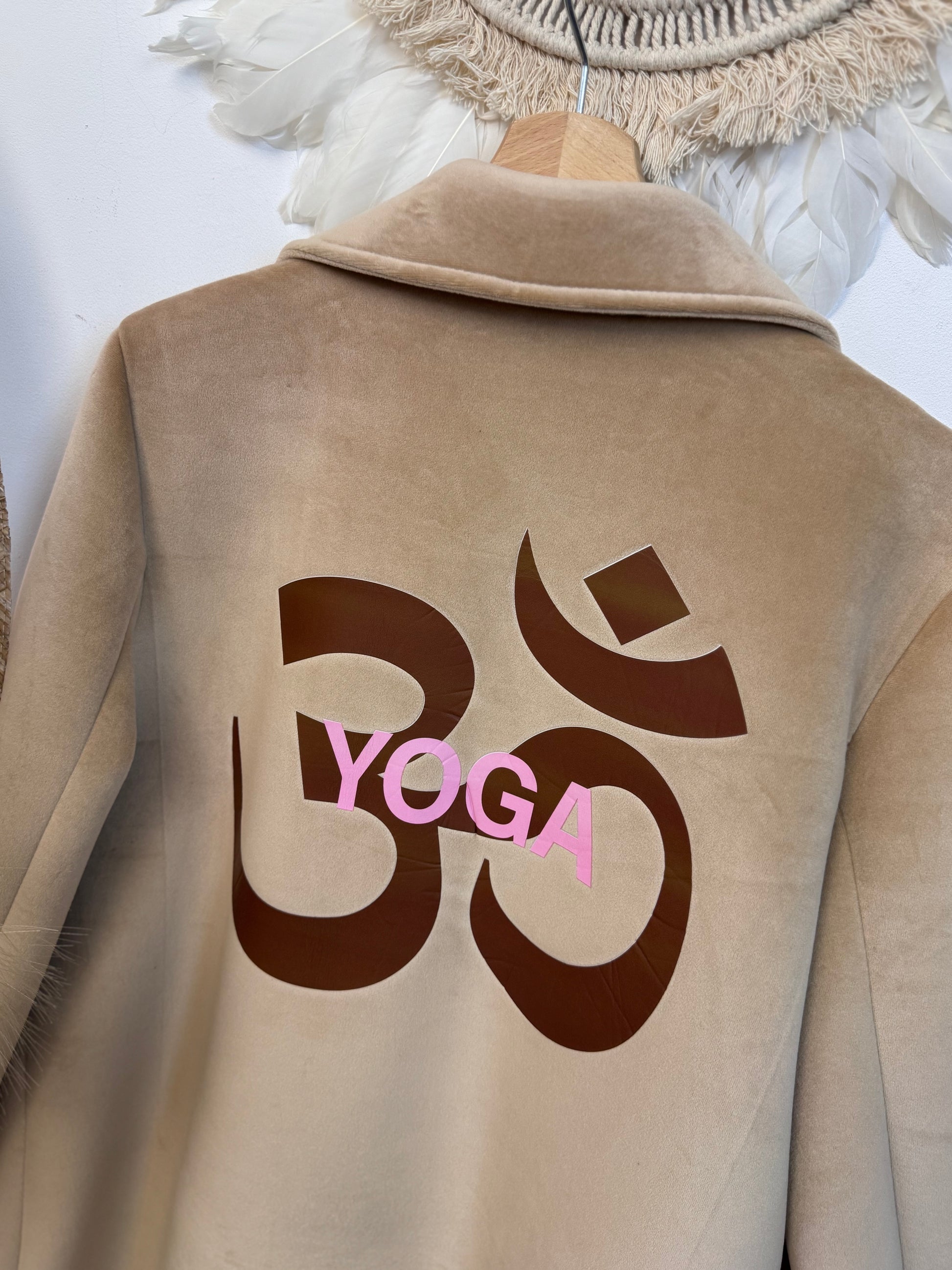 Manteau velours yoga beige
