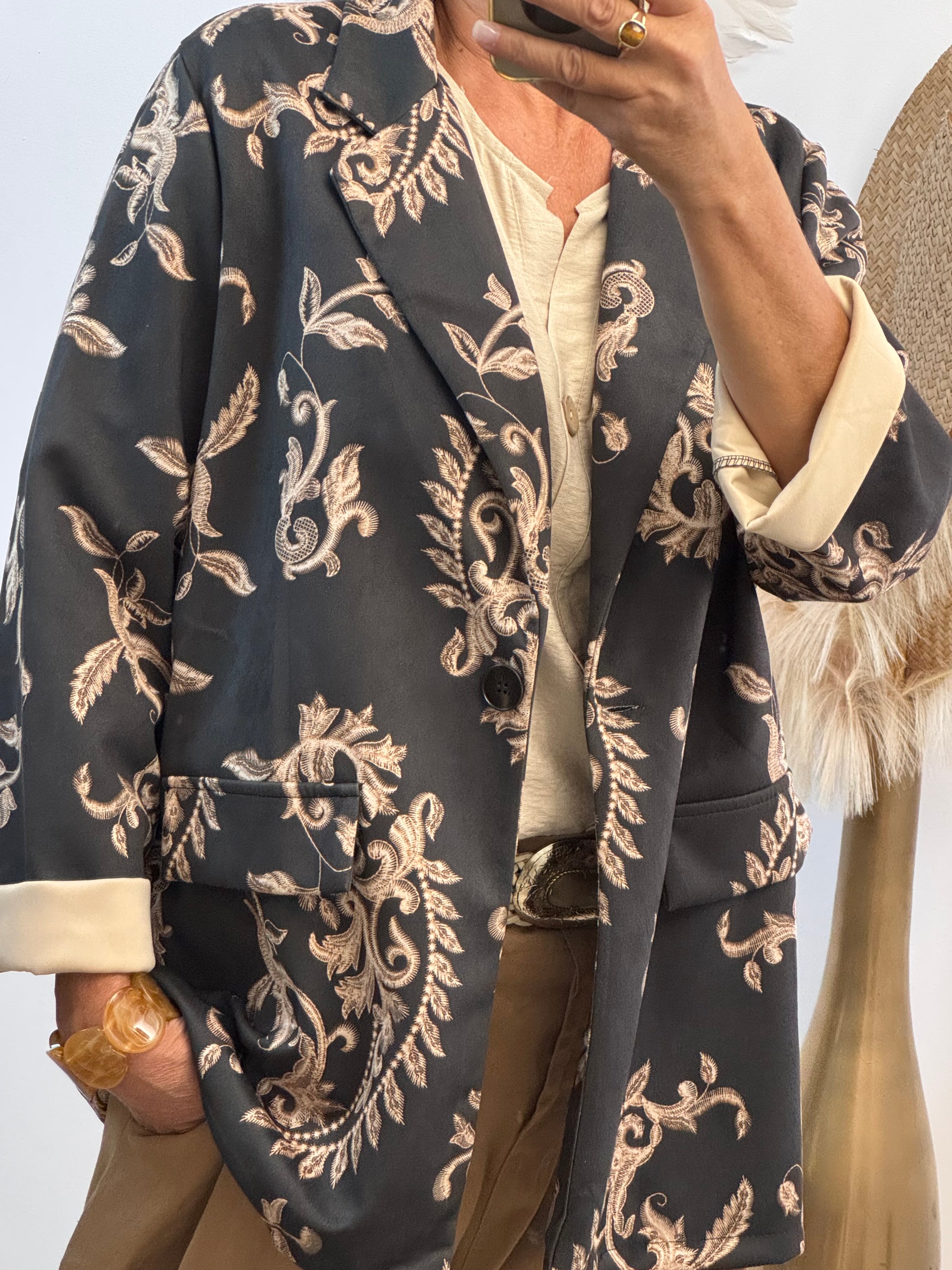 Veste blazer Gaston arabesque noir
