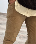 Pantalon velours côtelé camel taille du 38 au 46