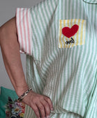 Chemise oversize rayée vert