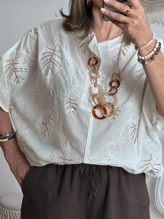 Blouse bohème blanche