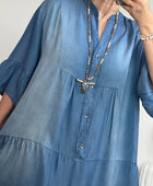 Robe boheme lyocell bleu foncé TU 44/50