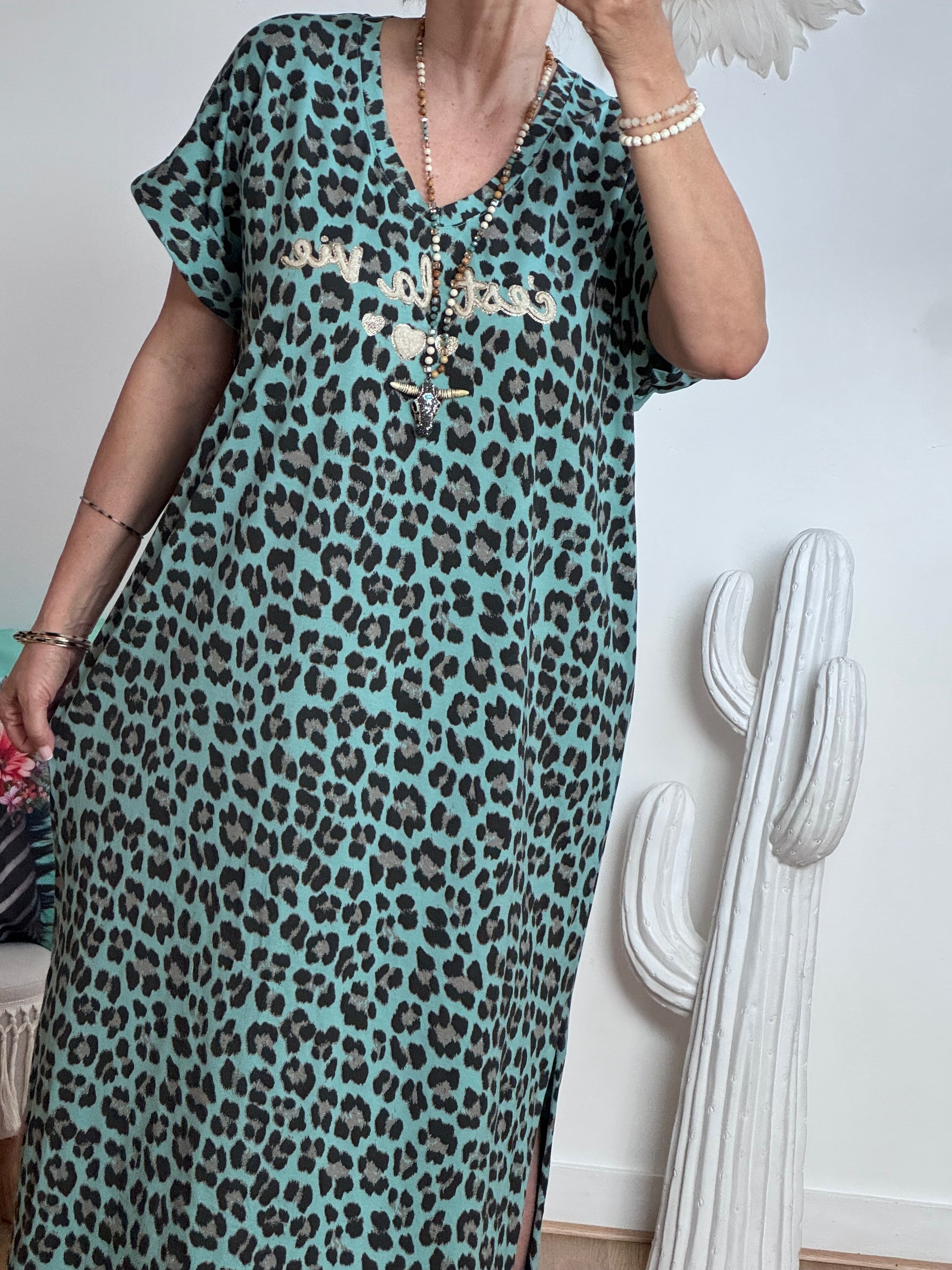 Robe teeshirt Léo vert