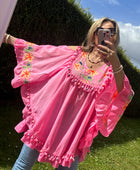 Blouse bohème rose
