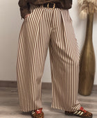 Pantalon ballon rayures marrons