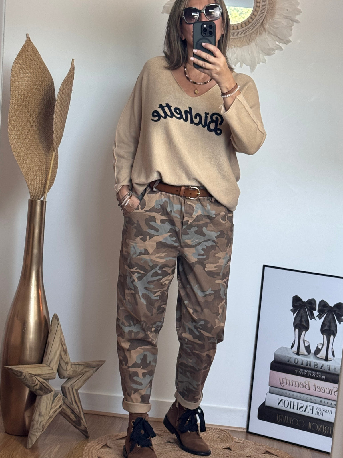 Pantalon Dakota camouflage camel